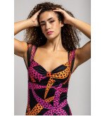 Vestido midi escote corazon