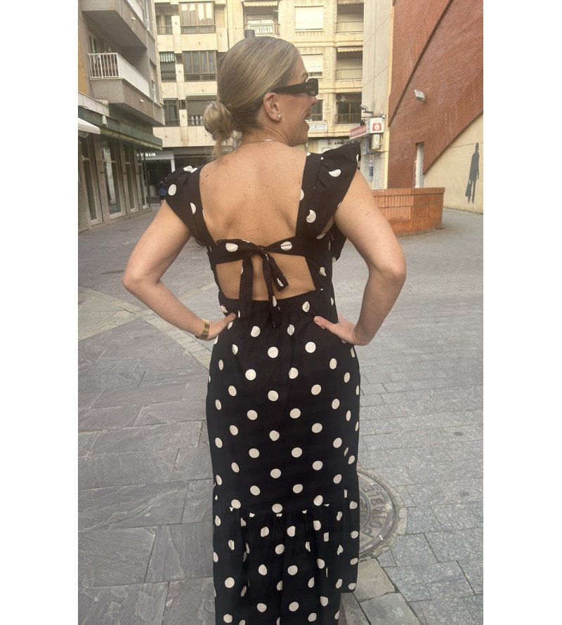 Vestido negro de lunares