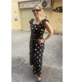 Vestido negro de lunares