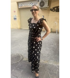 Vestido negro de lunares