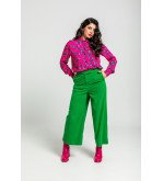 Camisa fucsia con estampado de perritos verdes, diseño divertido Más rara que un perro verde