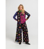 Camisa combinada con estampado de estrellas y animal print, diseño colorido Shiny Girl