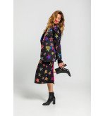 Americana smoking negra con estampado de estrellas y animal print colorido Shiny Girl