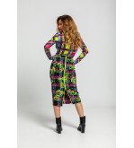 Falda tubo ajustada con estampado de grafitti urbano multicolor I’m the Queen