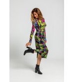 Falda tubo con estampado de grafitti urbano multicolor.