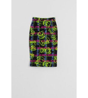 Falda tubo ajustada con estampado de grafitti urbano multicolor I’m the Queen