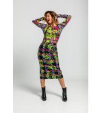 Falda tubo ajustada con estampado de grafitti urbano multicolor I’m the Queen