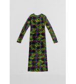 Vestido largo de tul con estampado de grafitti urbano multicolor I’m the Queen