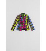 Blazer entallada de cuadros multicolor estilo grafitti urbano I’m the Queen