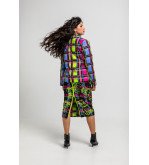 Blazer entallada de cuadros multicolor estilo grafitti urbano I’m the Queen