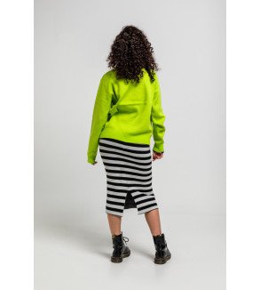 Suéter tejido verde con estampado de ojo estilo pop art Love Yourself