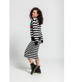 Falda de punto tejido con rayas blancas y negras Love Yourself