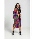 Falda midi con corchetes y estampado variado de animal print Caótica