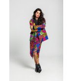 Falda midi con corchetes y estampado variado de animal print Caótica