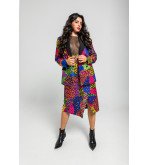 Falda midi con corchetes y estampado variado de animal print Caótica