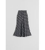 Falda evasé midi de topos blanco y negro Guapa