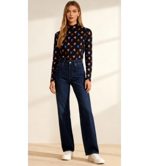 Camiseta de manga larga con estampado de corazones multicolor Potpourri – Compañía Fantástica