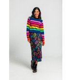 Suéter ajustado multicolor de rayas Lolina.