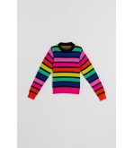 Suéter ajustado multicolor de rayas Lolina.