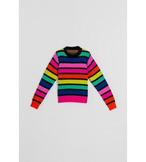 Suéter ajustado multicolor de rayas Lolina.