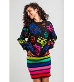 Falda de punto multicolor con rayas – Lolina We Are Connected