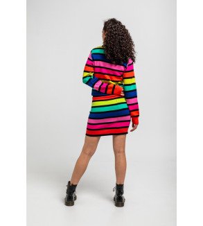 Falda de punto multicolor con rayas – Lolina We Are Connected