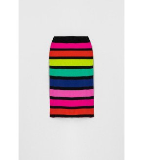 Falda de punto multicolor con rayas – Lolina We Are Connected
