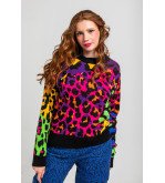 Suéter multicolor con estampado variado de animal print – Lolina Caótica