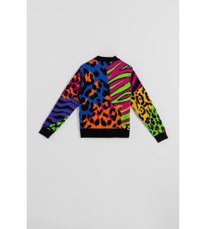 Suéter multicolor con estampado variado de animal print – Lolina Caótica