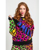 Suéter multicolor con estampado variado de animal print – Lolina Caótica
