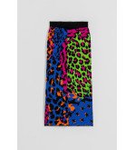 Falda de punto multicolor con estampado animal print – Lolina Caótica