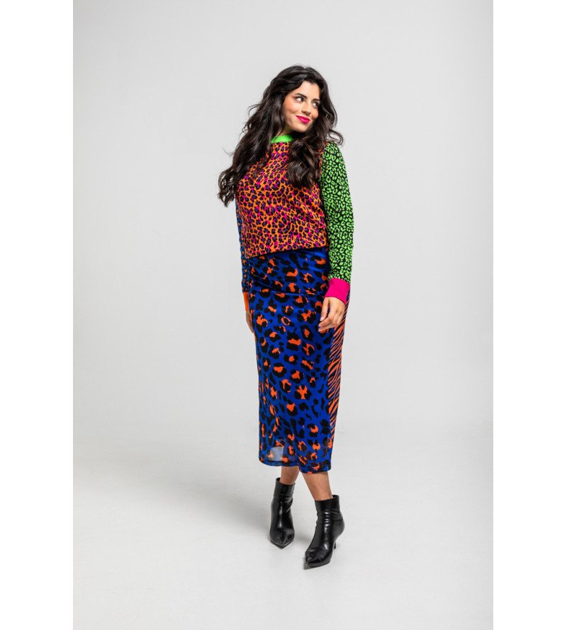 Suéter ajustado multicolor con estampado animal print – Lolina Caótica