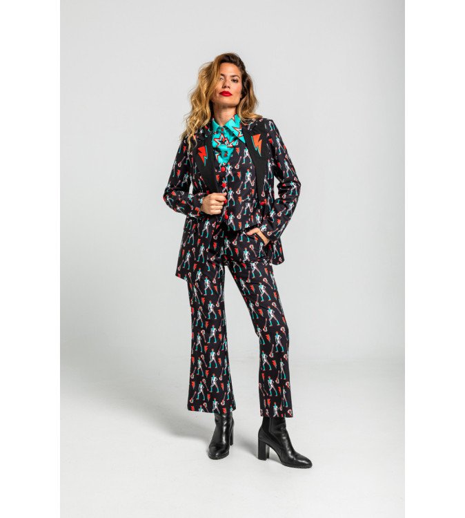 Blazer con estampado de Bowie y rayos eléctricos – Lolina Let’s Dance