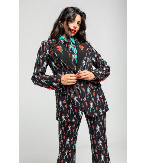 Blazer con estampado de Bowie y rayos eléctricos – Lolina Let’s Dance