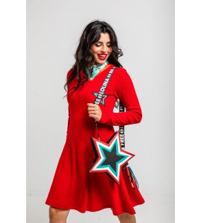 Bolso en forma de estrella con diseño Bowie multicolor – Lolina Starwoman