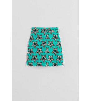 Mini falda turquesa con estampado de estrellas Bowie – Lolina Starwoman