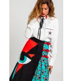 Falda grunge con estampado de estrellas y rayo Bowie – Lolina Starwoman