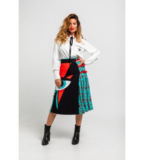 Falda grunge con estampado de estrellas y rayo Bowie – Lolina Starwoman