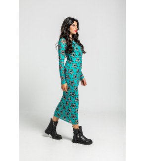 Vestido de tul entallado con estampado de estrellas Bowie – Lolina Starwoman