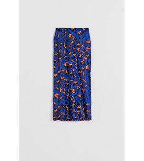 Falda tubo de tul con estampado animal print azul y naranja – Lolina Caótica