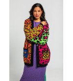 Cárdigan largo multicolor con estampado animal print – Lolina Caótica