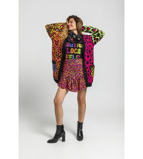 Cárdigan largo multicolor con estampado animal print – Lolina Caótica
