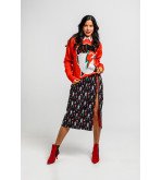 Suéter rojo tejido con estampado Bowie y rayo – Lolina Let’s Dance