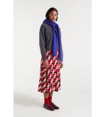 Falda midi viscosa estampado corazones rojos – Compañía Fantástica Heart Attack