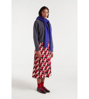 Falda midi viscosa estampado corazones rojos – Compañía Fantástica Heart Attack