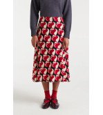 Falda midi viscosa estampado corazones rojos – Compañía Fantástica Heart Attack