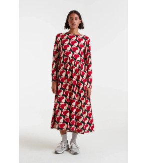 Vestido midi estampado corazones rojos – Compañía Fantástica Heart Attack