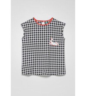 Camisa sin mangas de cuadro vichy