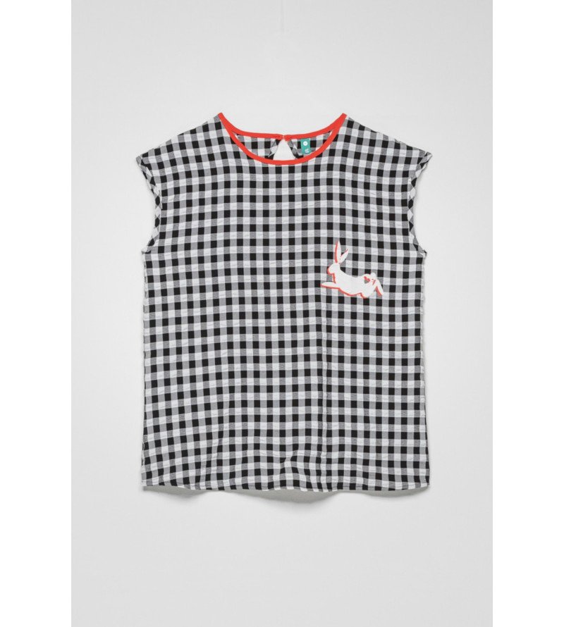 Camisa sin mangas de cuadro vichy
