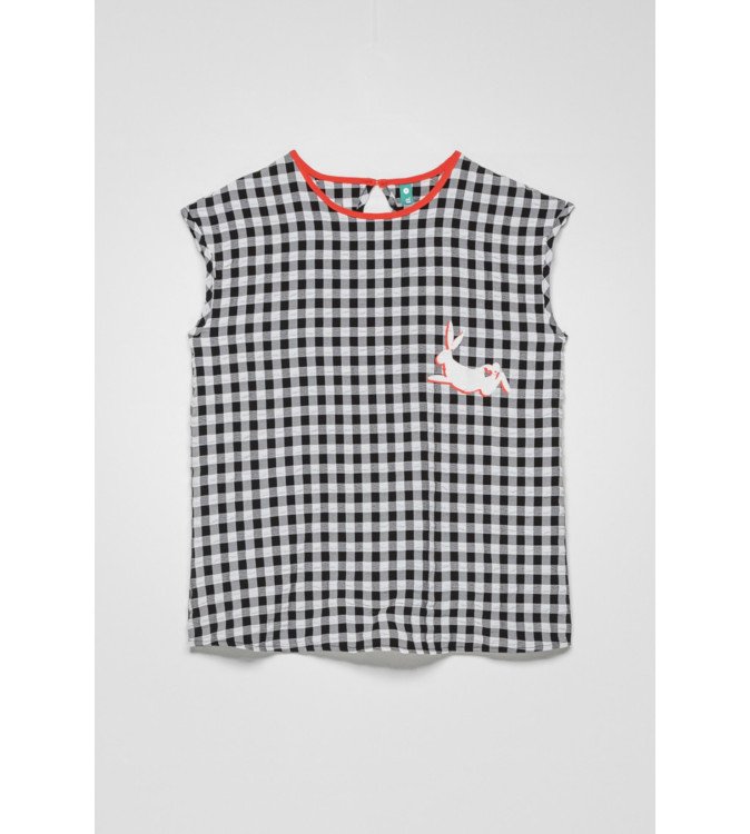 Camisa sin mangas de cuadro vichy